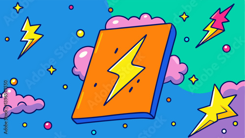 Fast Speed Power Energy Cartoon Illustration