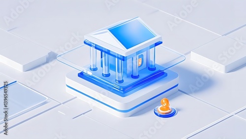 3d financial bank building scene