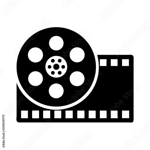 Film Reel with Perforated Edge Icon Design