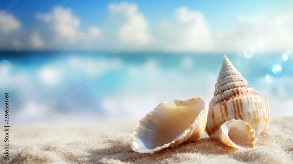 Seashells on a sunny beach. Seashells on a sunny beach.