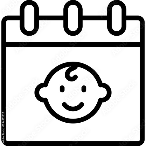 calendar icon illustration design with outline