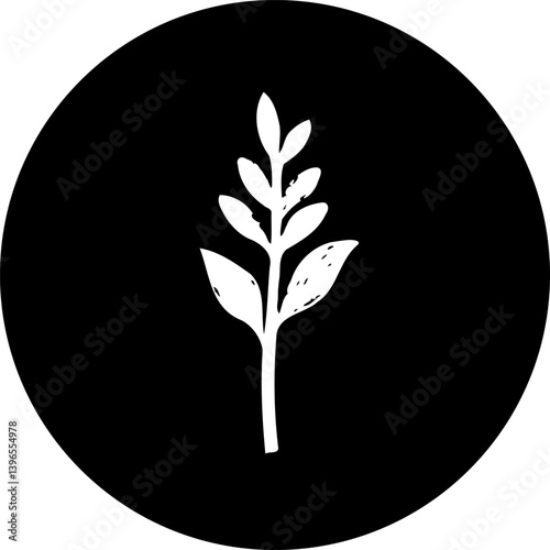 Elegant plant silhouette against a bold black backdrop evokes tranquility and serenity
