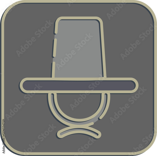 Icon hat. South Korea elements. Icons in embossed style. Good for prints, posters, logo, advertisement, infographics, etc.