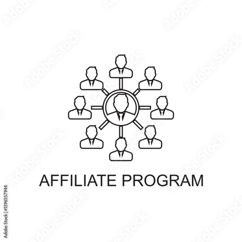 affiliate program outline icon , business outline icon