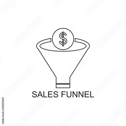 sales funnel outline icon , management outline icon