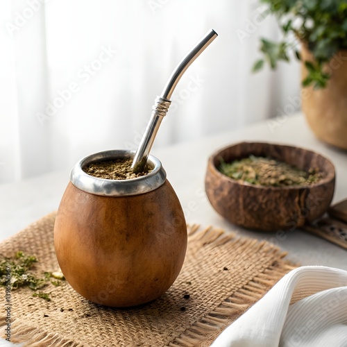 Yerba Mate Drink with Straw