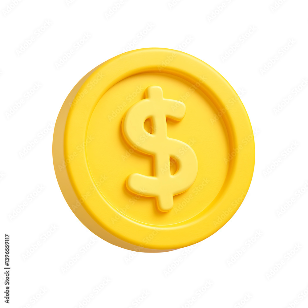 3d icon coin on a transparan background 3d icon coin on a transparan background
