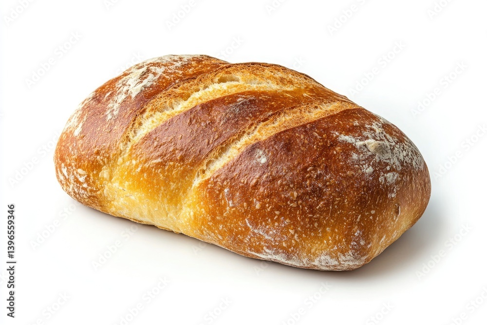 Loaf of Freshly Baked Sourdough Bread on White Background Delicious Food Loaf of Freshly Baked Sourdough Bread on White Background Delicious Food