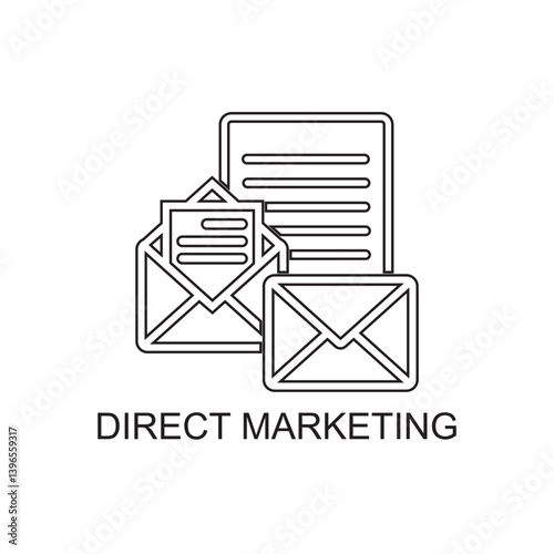 direct marketing outline icon , business outline icon