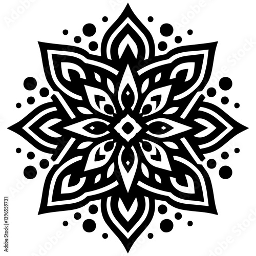 Symmetrical floral mandala blending vibrant abstract patterns and ornamental elegance