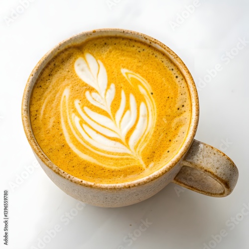 Turmeric Latte in Ceramic Cup photo