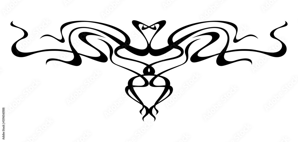 Vignette in art nouveau style. Decorative curl element. Vignette in art nouveau style. Decorative curl element.