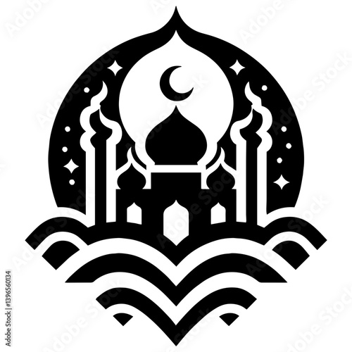 Sublime mosque expressing artistic curves and harmonious geometric refinement