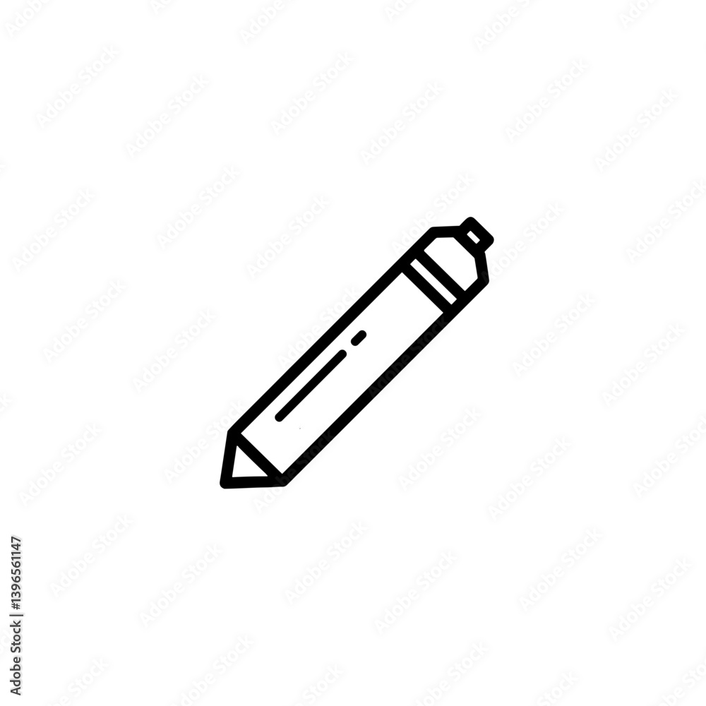 Simple Black Pencil Outline on White Background Simple Black Pencil Outline on White Background