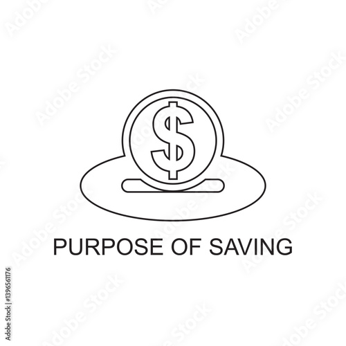 purpose of money outline icon , business outline icon