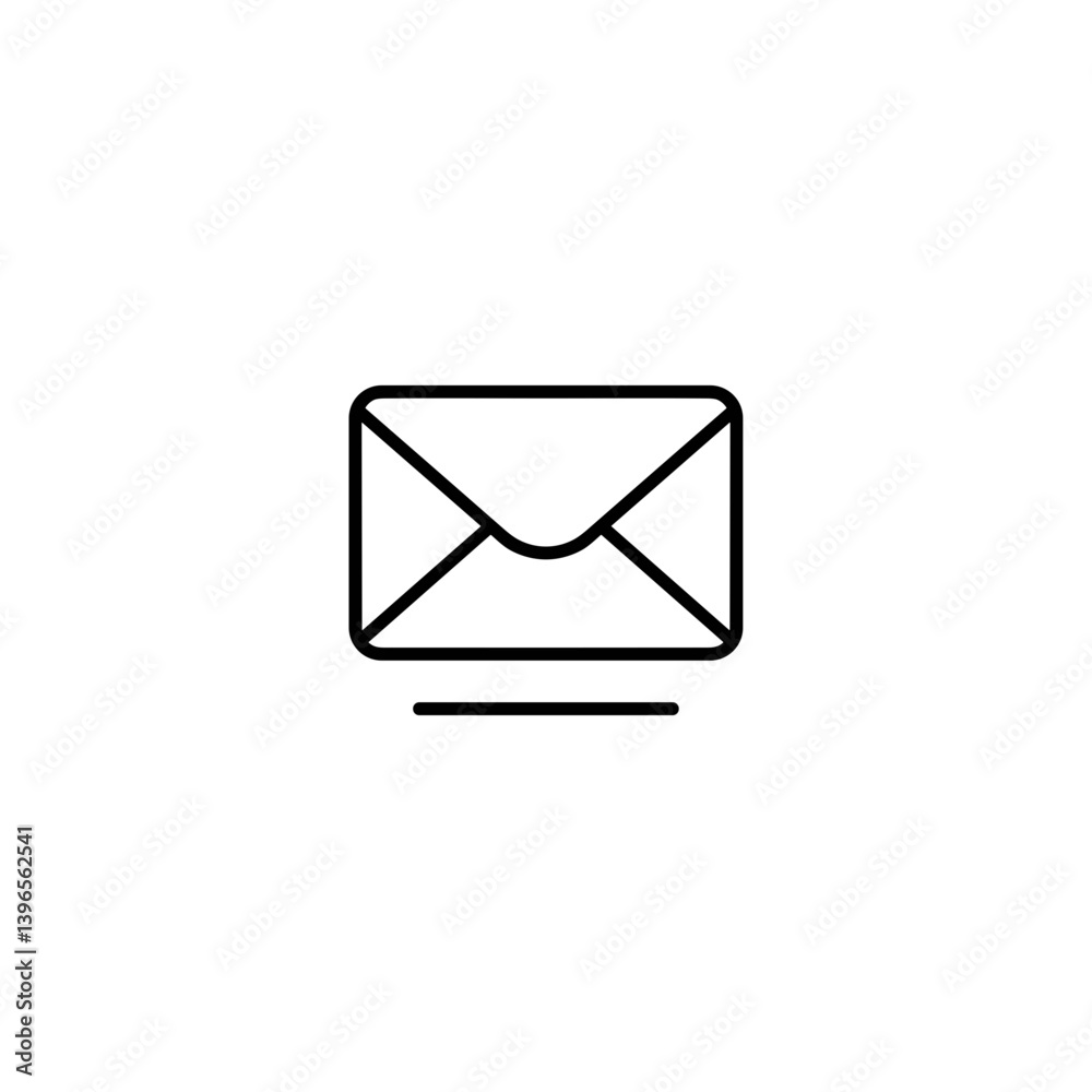 Envelope Icon in Minimalist Style on White Background Envelope Icon in Minimalist Style on White Background