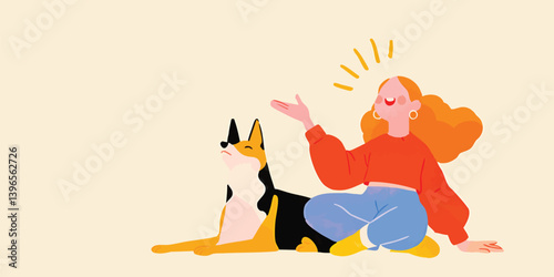 A woman and a dog sharing tender moment, basking in the soft glow, illustrating the unbreakable bond of friendship.