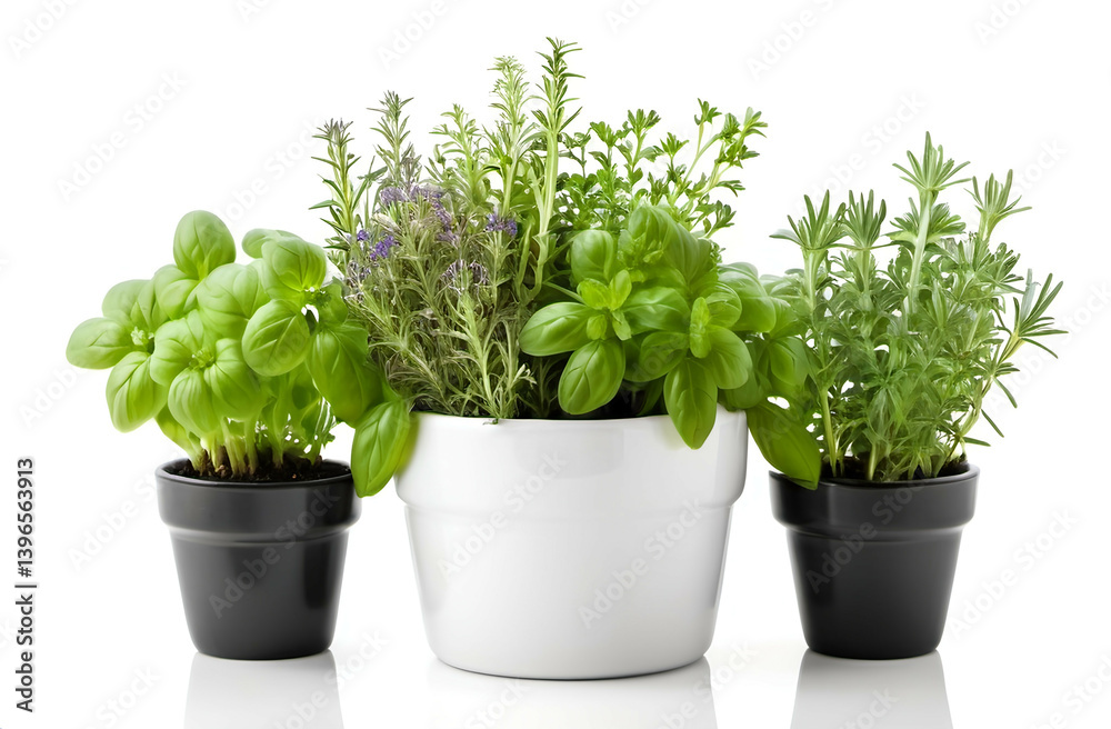 Naklejka premium Herbs Pot Isolated White background