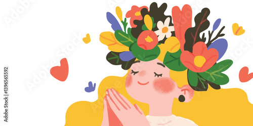 A portrait of a woman with ...
