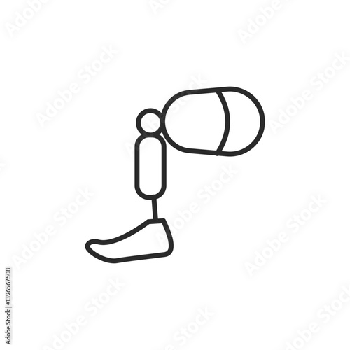 Prosthetic Leg Icon. Simple Prosthetic Leg Icon for Social Media, App, and Web Design.