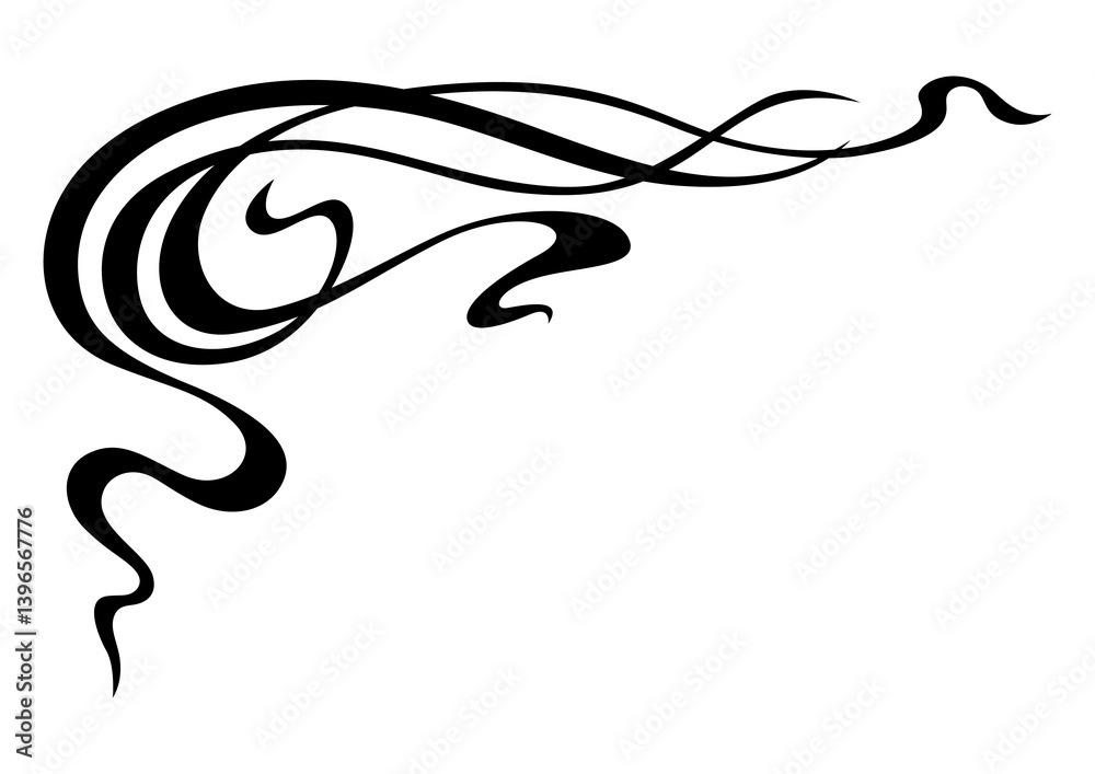 Corner in art nouveau style. Decorative curl element.