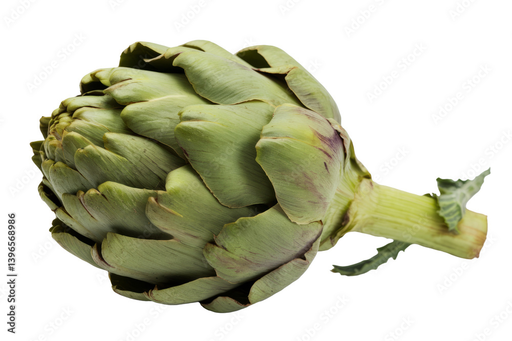 Fototapeta premium fresh green artichoke isolated on white background