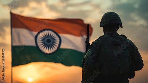 KargilVijay diwas , Kargil Victory Day of indian Army , with an Indian Flag