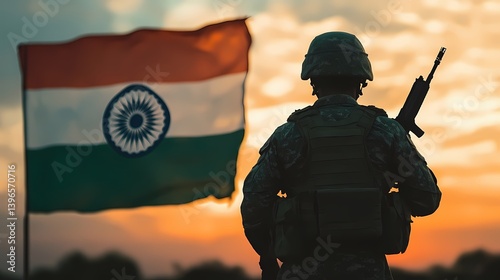 KargilVijay diwas , Kargil Victory Day of indian Army , with an Indian Flag