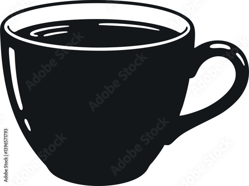 hand draw cup vector design mono color