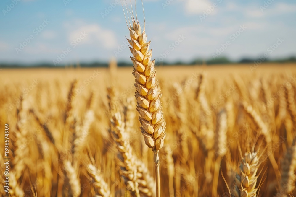 Fototapeta premium Golden wheat field closeup