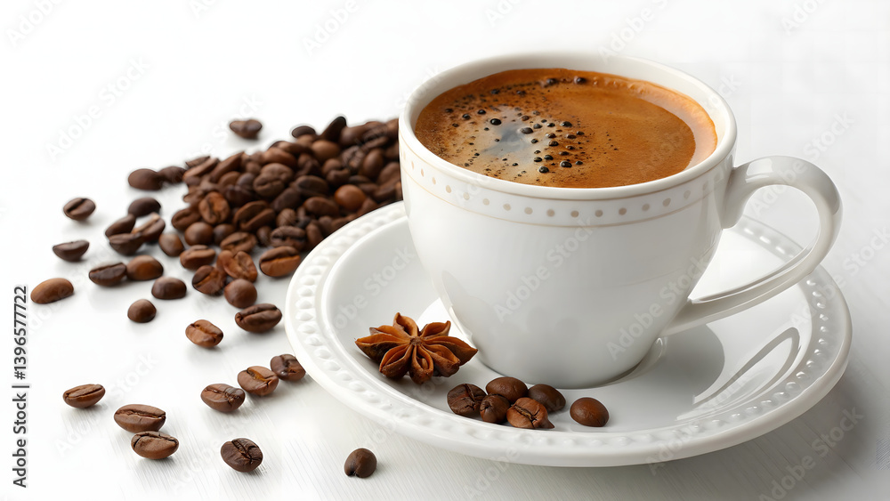 Exquisite Espresso in a Delicate White Cup Exquisite Espresso in a Delicate White Cup
