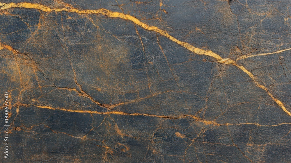 Dark Gray Stone Texture with Gold Veining Detail