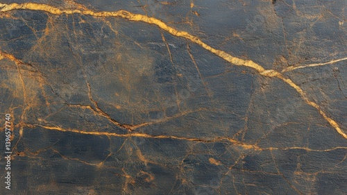 Obraz na płótnie Dark Gray Stone Texture with Gold Veining Detail w salonie