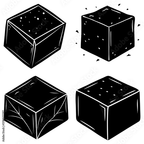 Tofu silhouette vector