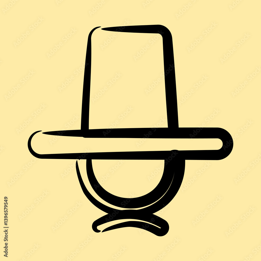 Icon hat. South Korea elements. Icons in hand drawn style. Good for prints, posters, logo, advertisement, infographics, etc. Icon hat. South Korea elements. Icons in hand drawn style. Good for prints, posters, logo, advertisement, infographics, etc.