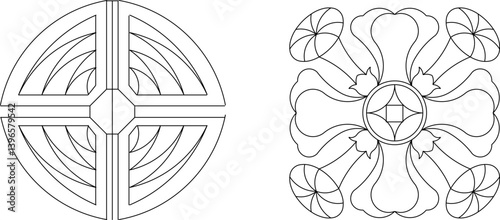 silhouette design vector illustration sketch pattern ornament decoration wall decoration mandala rosette abstract modern natural floral classic vintage