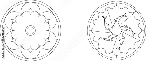 silhouette design vector illustration sketch pattern ornament decoration wall decoration mandala rosette abstract modern natural floral classic vintage 