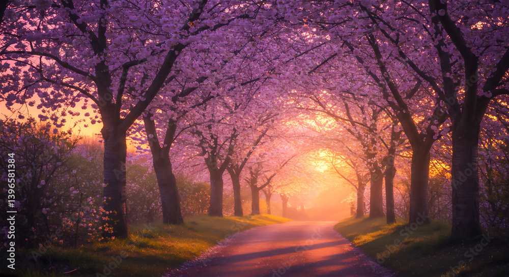 Fototapeta premium sunset in the park