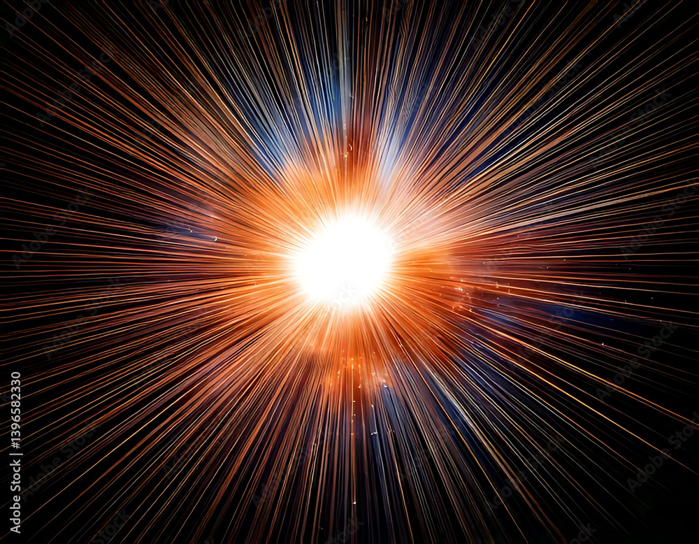 Fototapeta premium Cosmic explosion event outer space visual art stellar environment dynamic viewpoint energy