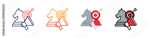 Marketing Strategy Multi Style Icon Set Vector 
