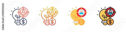 Buyer Persona Multi Style Icon Set Vector 