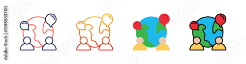 Geographic Multi Style Icon Set Vector 