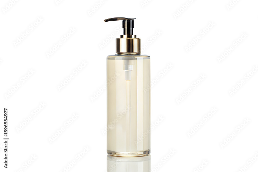 Elegant bottle of lotion with pump dispenser