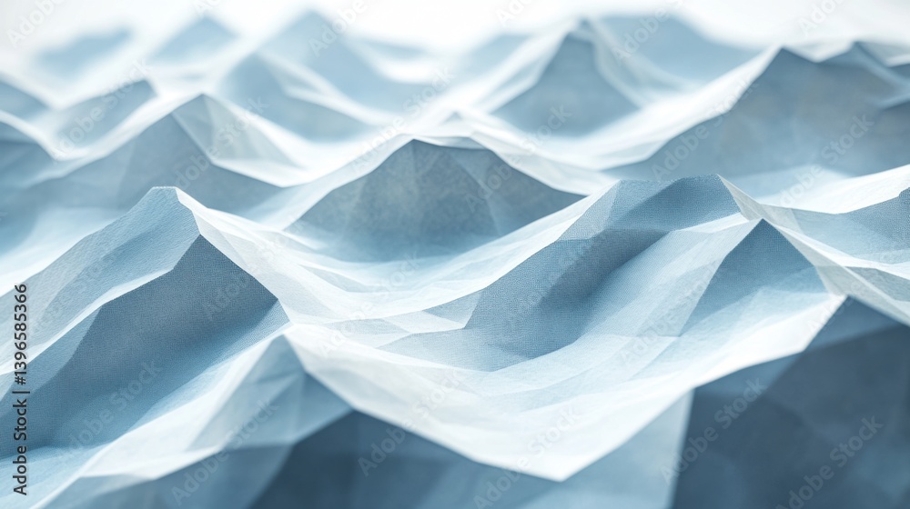 Fototapeta premium A serene abstract depiction of layered waves in soft blue tones, creating a calming and tranquil visual effect.