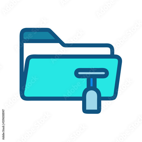 Folder with Squeegee Representing Print Preparation Icon Design