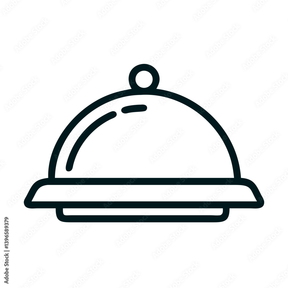Food Cloche Representing Meal Services Icon Design Food Cloche Representing Meal Services Icon Design