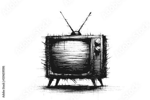 Generative AI: Television (Vector Pen Drawing)
