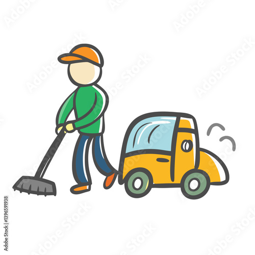 street sweeper icon, street sweeper vector illustration-simple illustration of street sweeper, perfect for street sweeper logos and icons