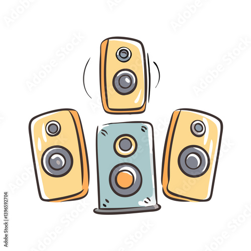surround sound speakers icon, surround sound speakers vector illustration-simple illustration of surround sound speakers, perfect for surround sound speakers logos and icons