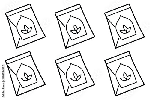 loose leaf line art elegant hand drawn foliage